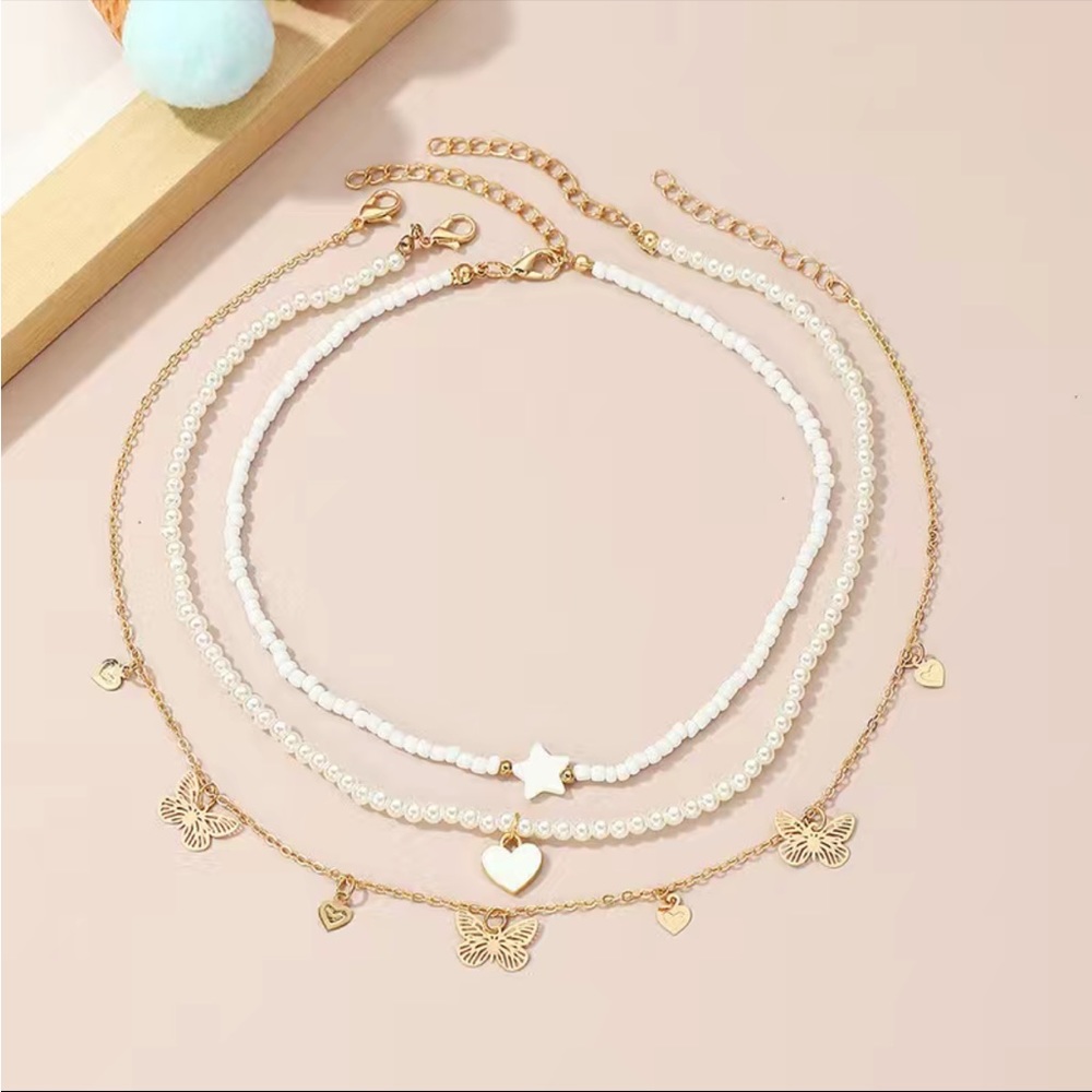 Layering Necklaces - Butterfly, Heart & Star - NWT